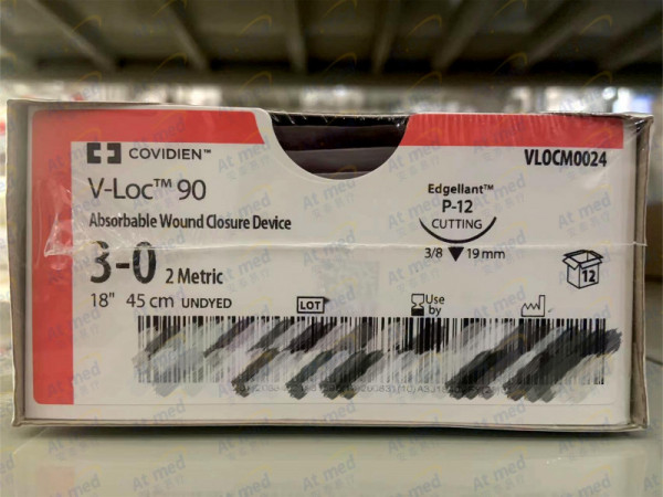 柯惠 Covidien 可吸收伤口缝合线 VLOCM0024，12根/盒
