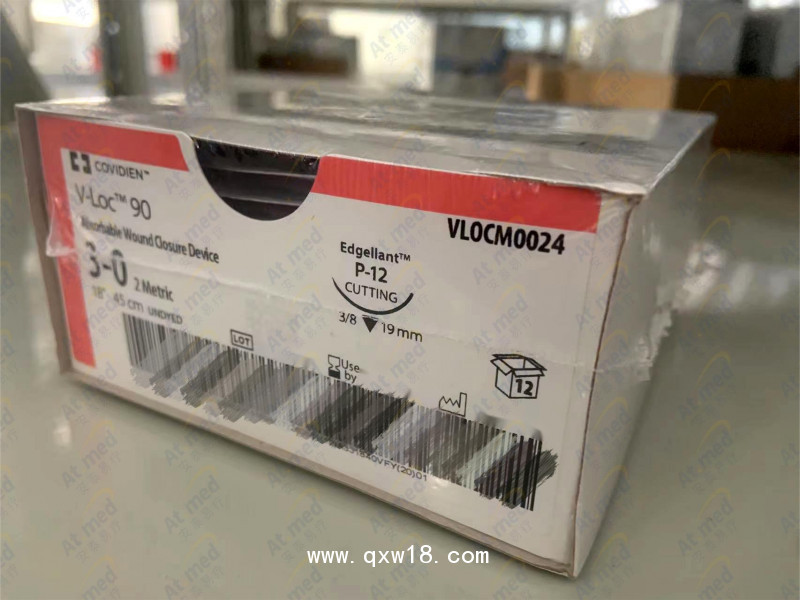 柯惠 Covidien 可吸收伤口缝合线 VLOCM0024，12根/盒