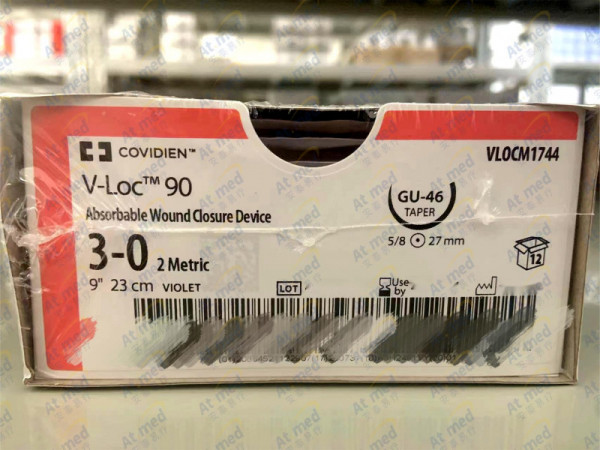 柯惠 Covidien 可吸收伤口缝合线 VLOCM1744，12根/盒