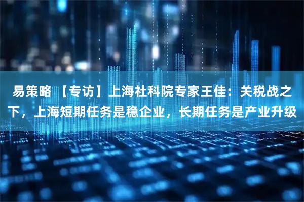 易策略 【专访】上海社科院专家王佳：关税战之下，上海短期任务是稳企业，长期任务是产业升级