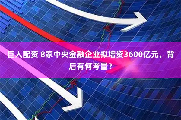 巨人配资 8家中央金融企业拟增资3600亿元,背后有何考量?
